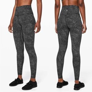 Lululemon Align Free Spirit Ice Grey Black Pant 28" Size 4 Nulu Athleisure Yoga